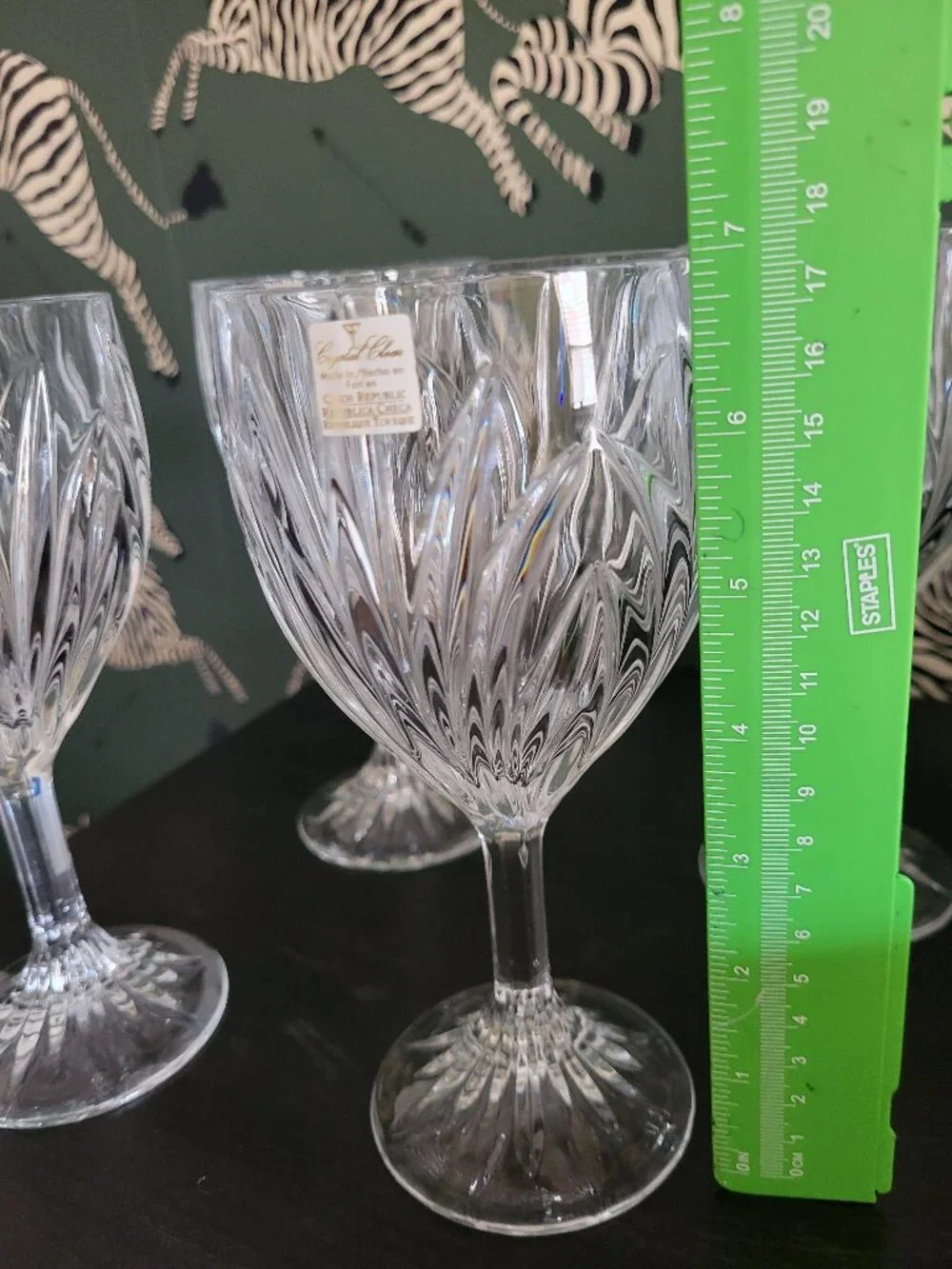 Vintage BOHEMIA Crystal Glasses Goblets 